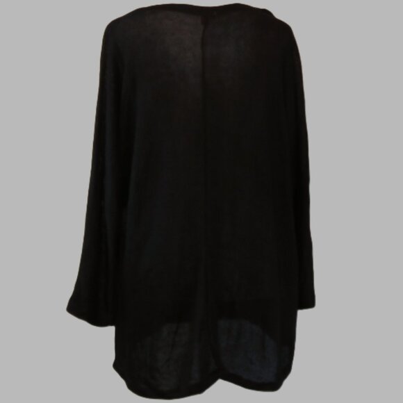 Junior Plus Black & Gold Long Sleeve Pullover Embellished Blouse Size 1X (C895) - Picture 5 of 9